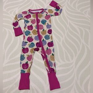 Little Sleepies 6-12 Month Berry Apple of My Eye Bamboo Zippy Pajama